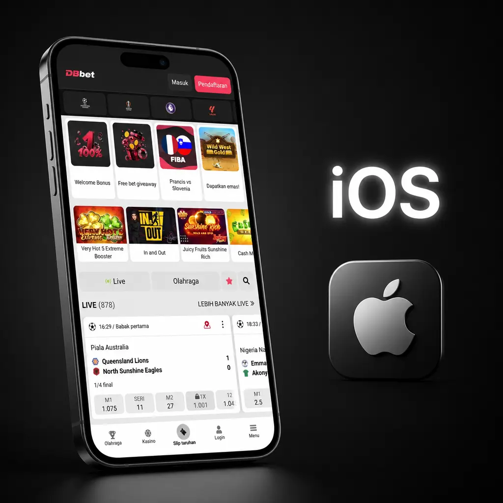 DBBet iOS app 2026: iPhone and iPad users bet and play slots via mobile site shortcut added to Home Screen through Safari.