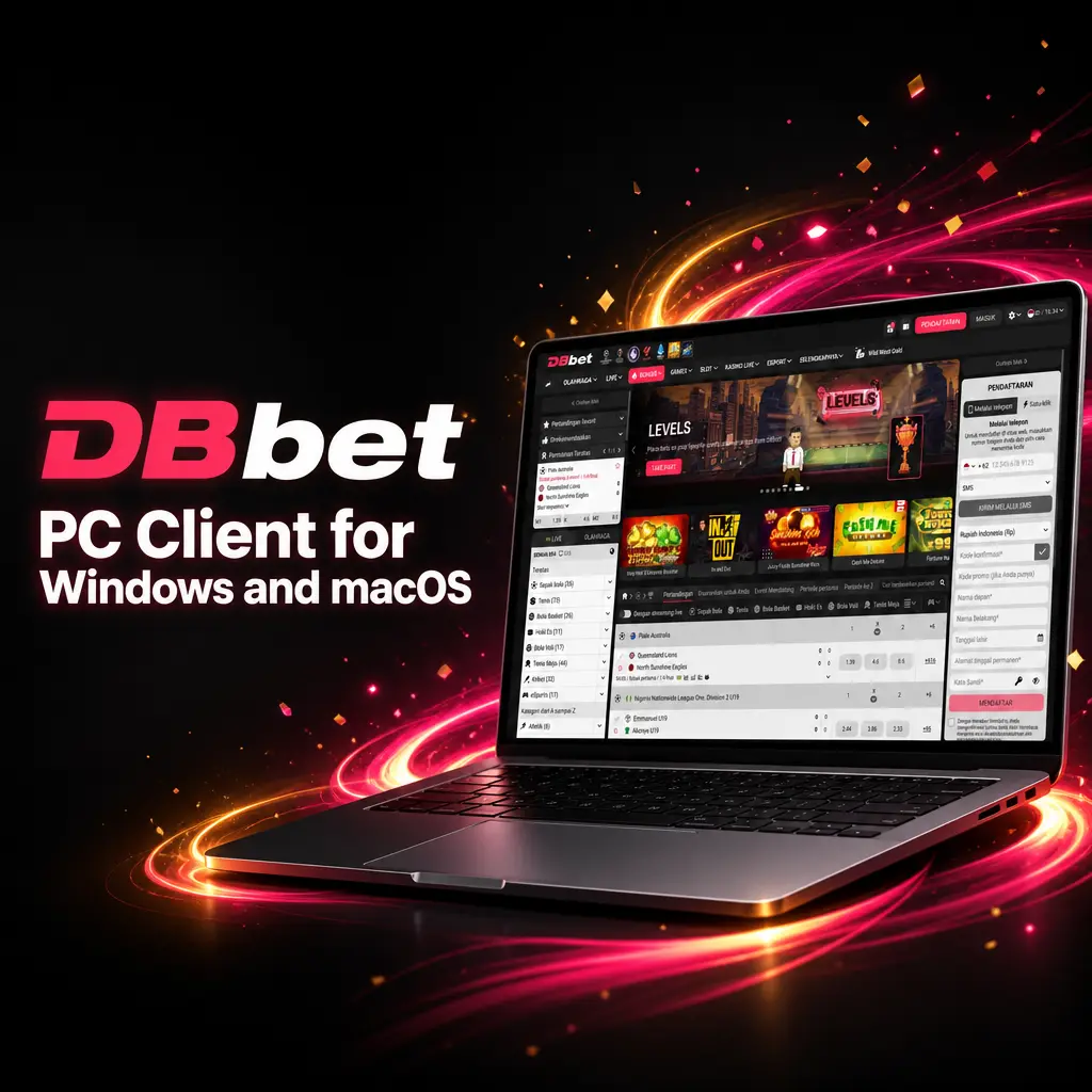 DBBet website accessed via browser on Windows and macOS for betting and casino games, no separate PC client required